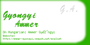 gyongyi ammer business card